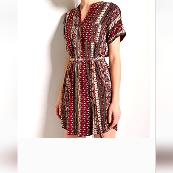 Cute dress Forever 21 Boho Burgundy Red and Cream - Picture 5 of 5